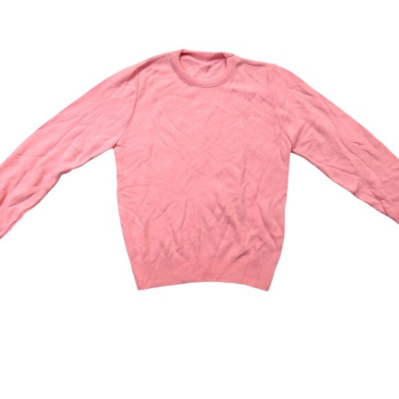 Vintage 1940s-1950s Light Pink Long Sleeve Knit Crewneck Sweater - Picture 2 of 12